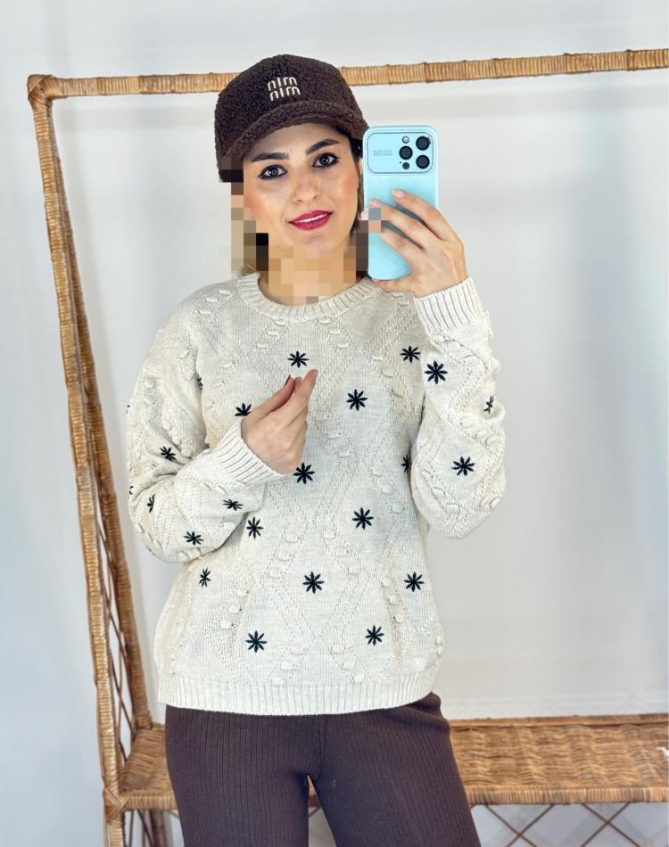 بافت گلدوزي بابونه