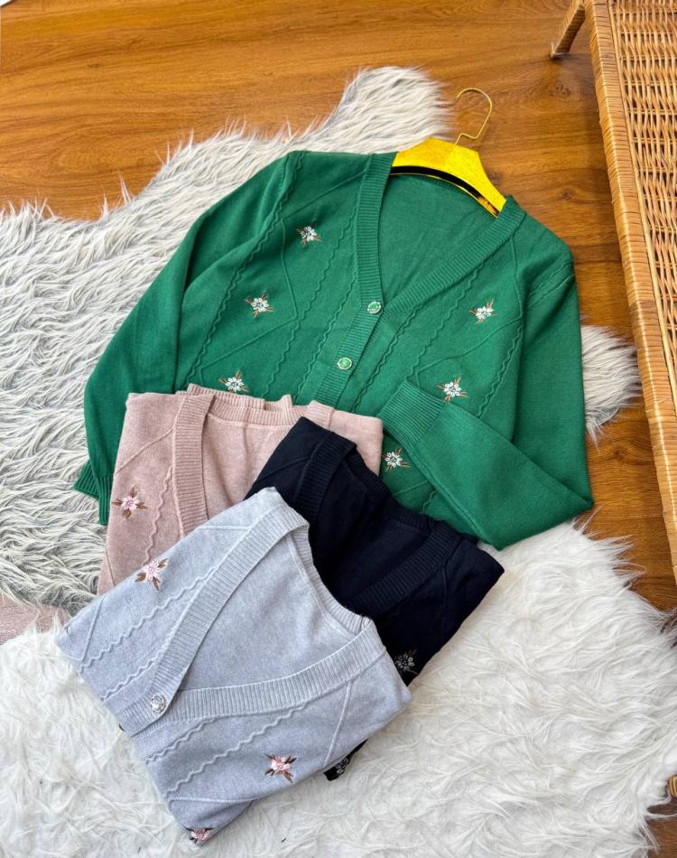 ژاکت بافت گلدوزي