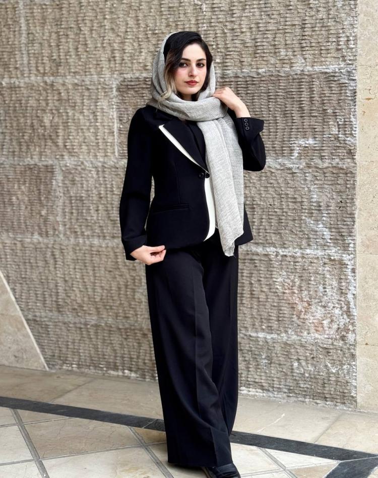 کت تک یقه دورنگ